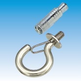 Hook Bolt w/Safety Latch, Threaded Washer & Iron Anchor Plug